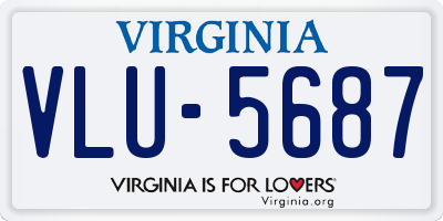 VA license plate VLU5687