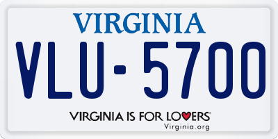 VA license plate VLU5700