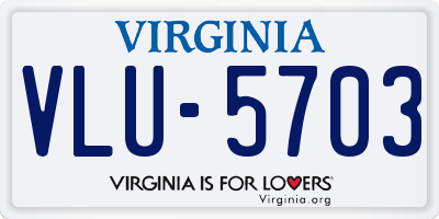 VA license plate VLU5703