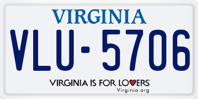 VA license plate VLU5706