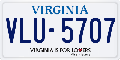 VA license plate VLU5707