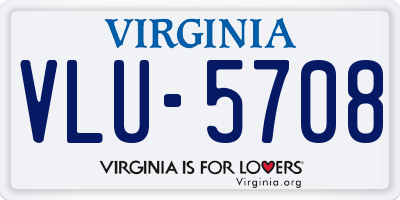 VA license plate VLU5708