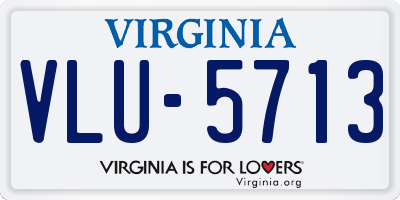 VA license plate VLU5713