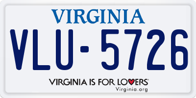 VA license plate VLU5726