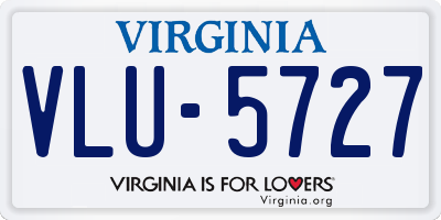 VA license plate VLU5727