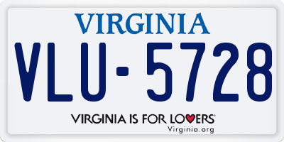 VA license plate VLU5728