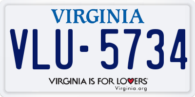 VA license plate VLU5734