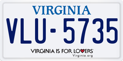 VA license plate VLU5735