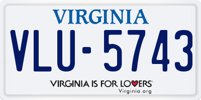VA license plate VLU5743