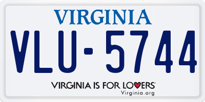 VA license plate VLU5744
