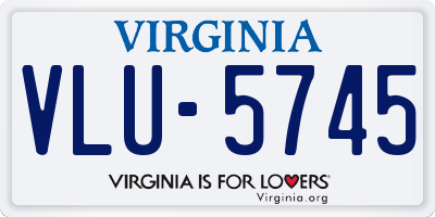 VA license plate VLU5745