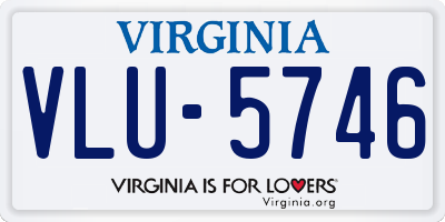 VA license plate VLU5746