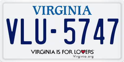 VA license plate VLU5747