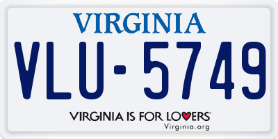 VA license plate VLU5749