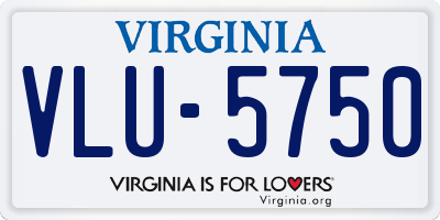 VA license plate VLU5750