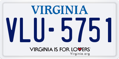 VA license plate VLU5751