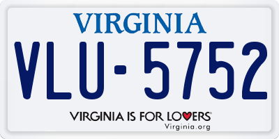 VA license plate VLU5752