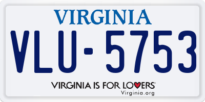 VA license plate VLU5753
