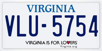 VA license plate VLU5754