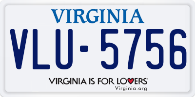 VA license plate VLU5756