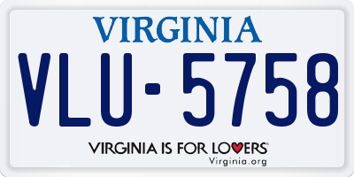 VA license plate VLU5758