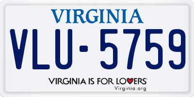 VA license plate VLU5759