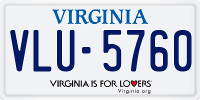 VA license plate VLU5760