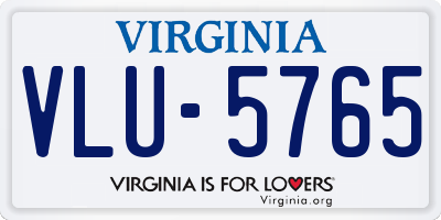 VA license plate VLU5765