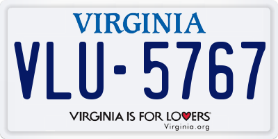 VA license plate VLU5767