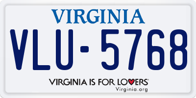 VA license plate VLU5768