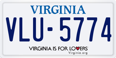 VA license plate VLU5774
