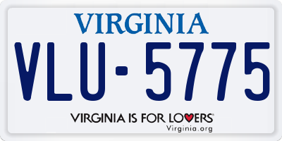 VA license plate VLU5775