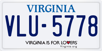 VA license plate VLU5778
