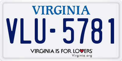 VA license plate VLU5781