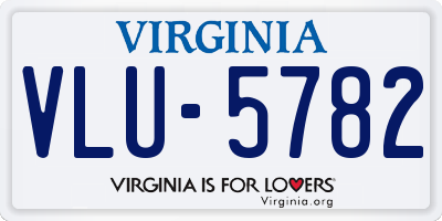VA license plate VLU5782