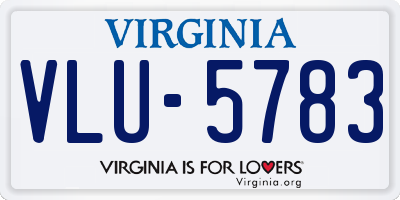 VA license plate VLU5783