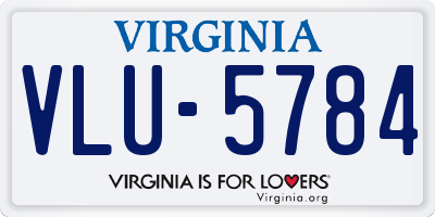 VA license plate VLU5784
