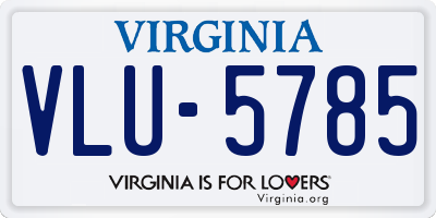 VA license plate VLU5785