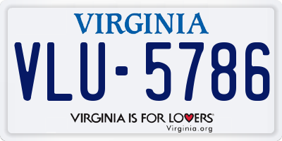 VA license plate VLU5786