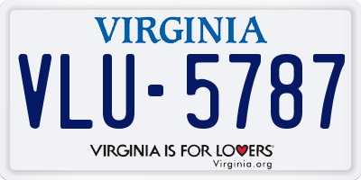 VA license plate VLU5787