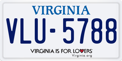 VA license plate VLU5788