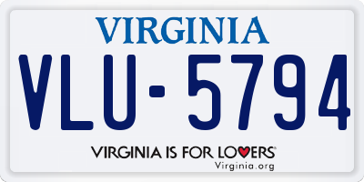 VA license plate VLU5794