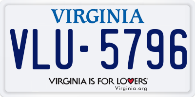 VA license plate VLU5796