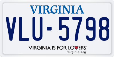 VA license plate VLU5798