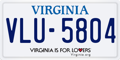 VA license plate VLU5804