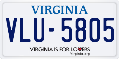 VA license plate VLU5805