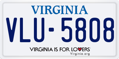 VA license plate VLU5808