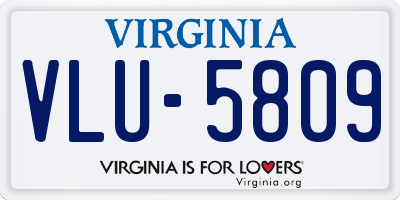 VA license plate VLU5809