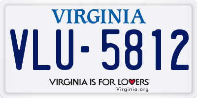 VA license plate VLU5812
