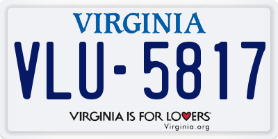 VA license plate VLU5817